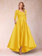 Gabriella June Gold front view mother of the bride dress