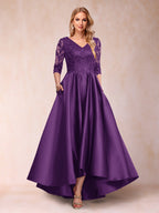 Gabriella June Grape front view mother of the bride dress