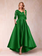 Gabriella June Forest Green front view mother of the bride dress