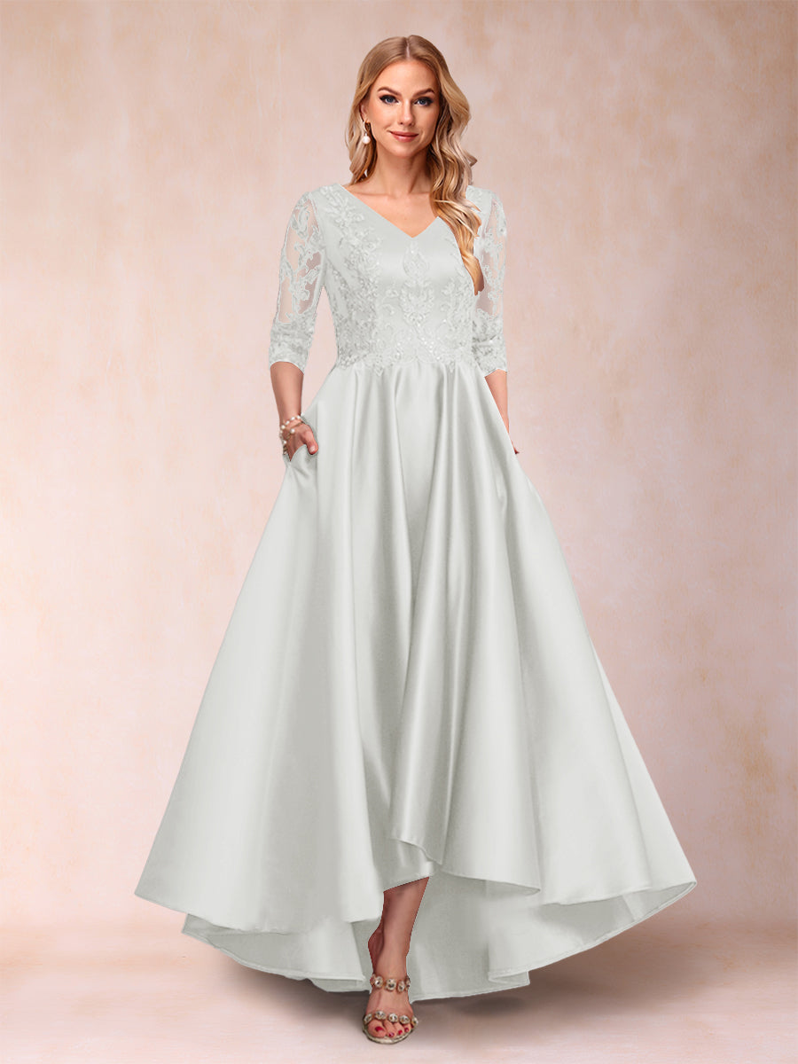 Gabriella June Ivory front view mother of the bride dress