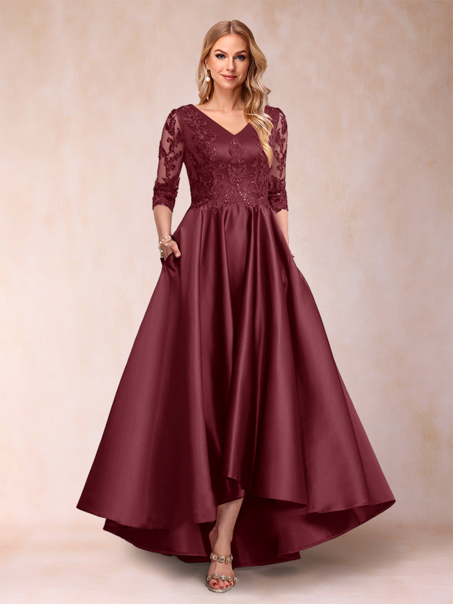 Gabriella June Burgundy detail view 7 mother of the bride dress