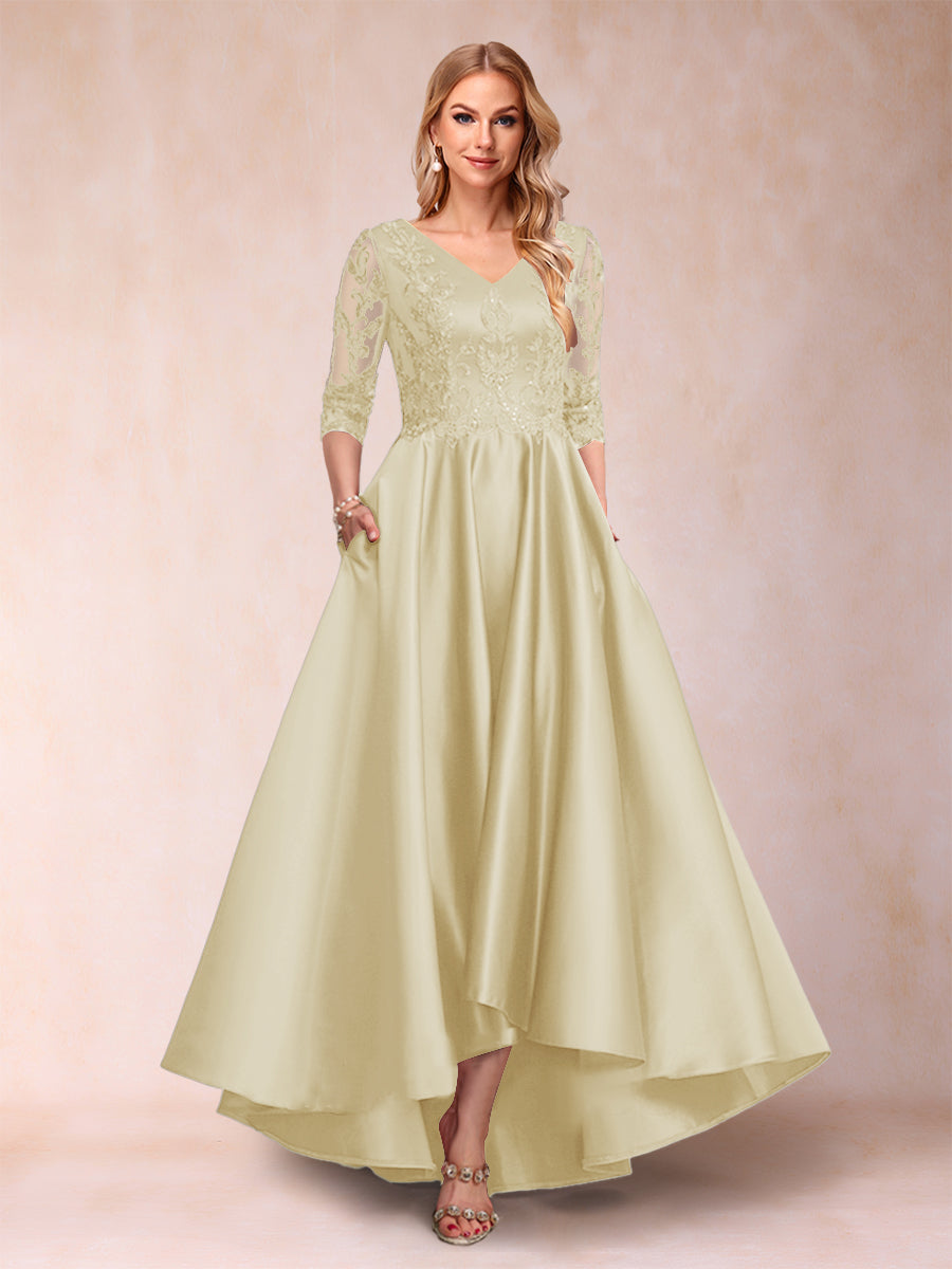 Gabriella June Champagne back view mother of the bride dress