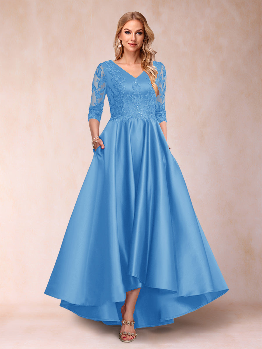 Gabriella June Royal Blue side view mother of the bride dress