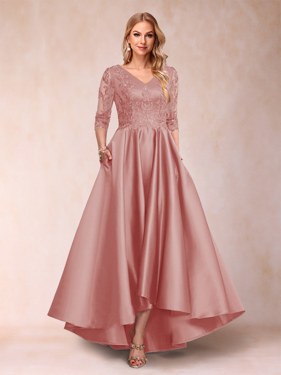 Gabriella June Mauve front view mother of the bride dress