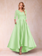 Gabriella June Mint Green front view mother of the bride dress