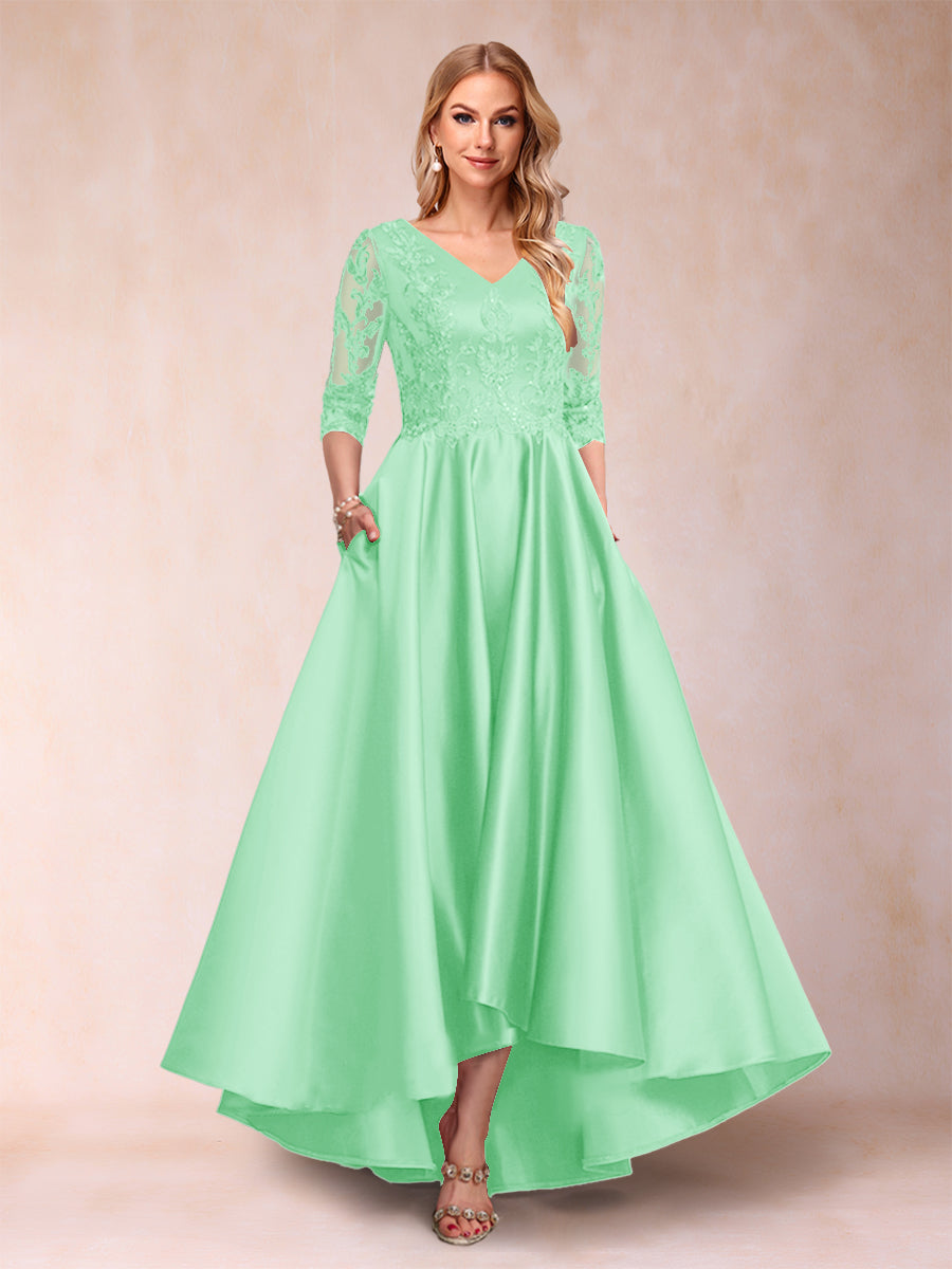 Gabriella June Pool Blue back view mother of the bride dress