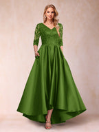 Gabriella June Olive Green front view mother of the bride dress