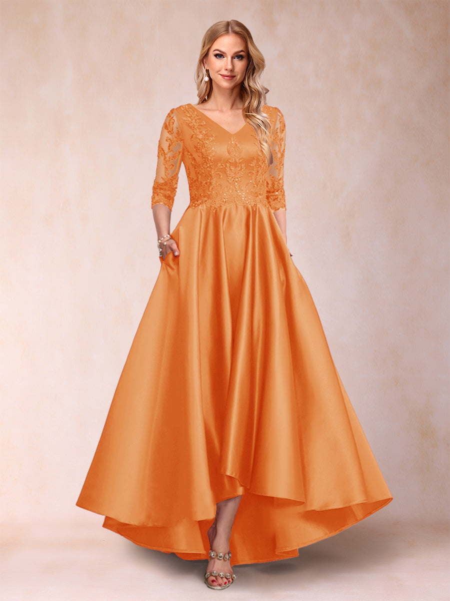 Gabriella June Orange front view mother of the bride dress