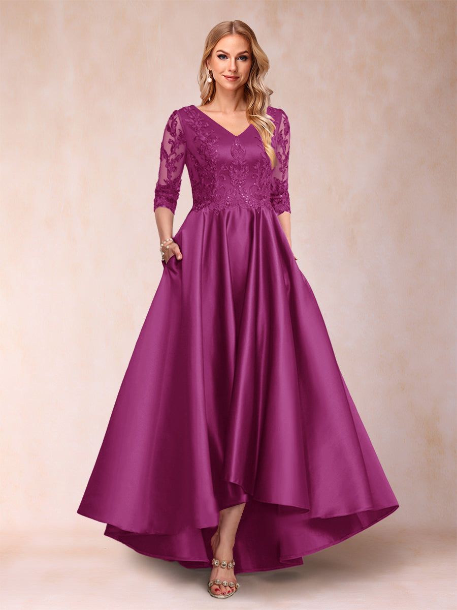 Gabriella June Orchid front view mother of the bride dress