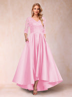Gabriella June Rose Pink front view mother of the bride dress