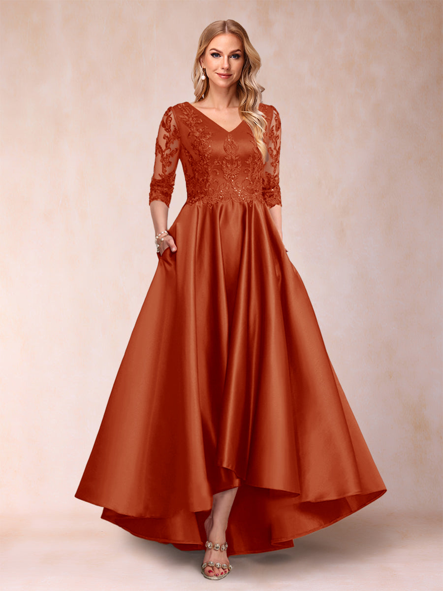 Gabriella June Rust front view mother of the bride dress