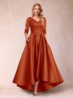 Gabriella June Rust front view mother of the bride dress