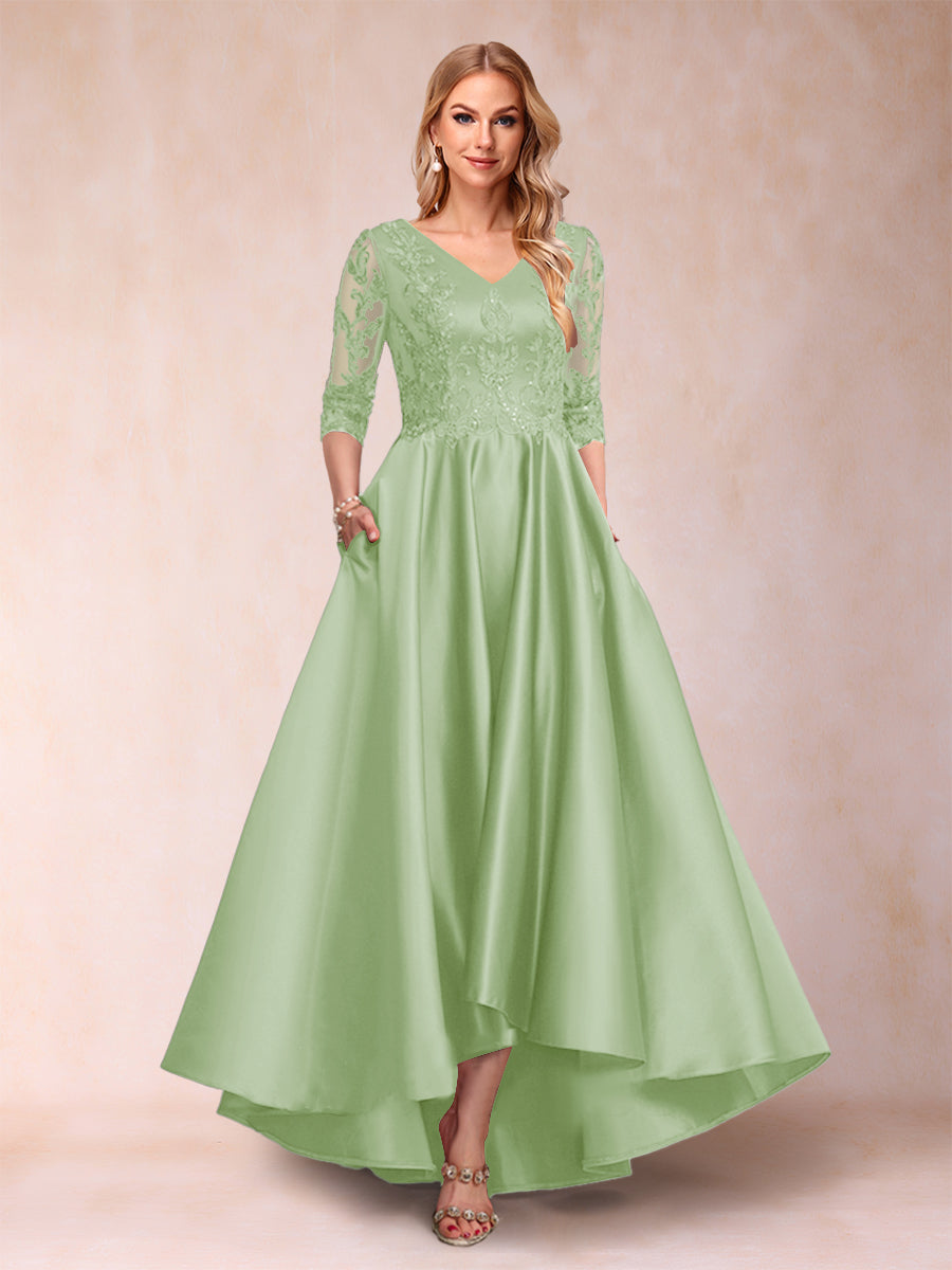 Gabriella June Sage Green back view mother of the bride dress