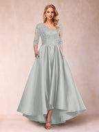 Gabriella June Silver front view mother of the bride dress