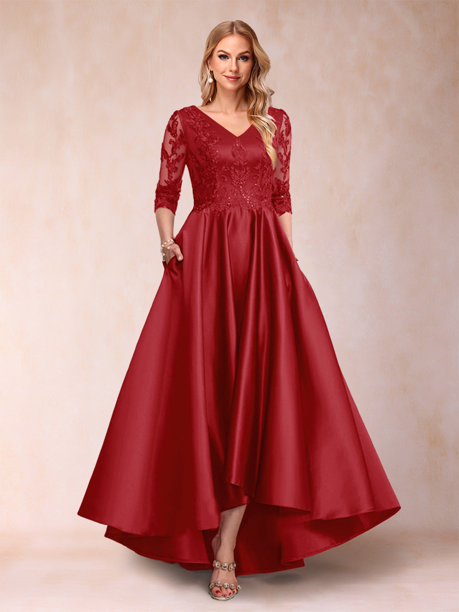 Gabriella June Burgundy detail view 8 mother of the bride dress