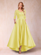Gabriella June Yellow front view mother of the bride dress