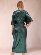 Romilly Vale Hunter Green back view wedding guest dress