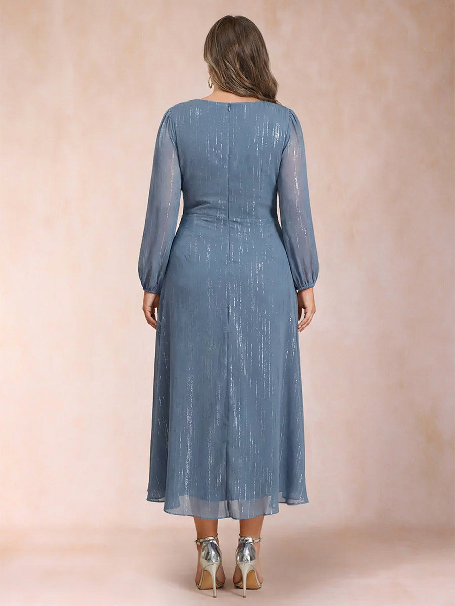 Odette Vale Dusty Blue back view wedding guest dress