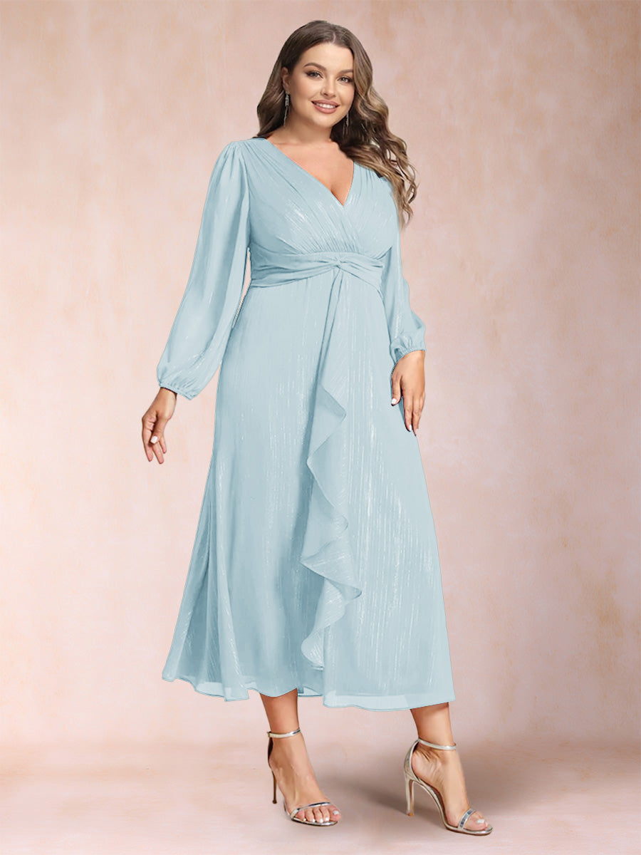 Odette Vale Sky Blue front view wedding guest dress
