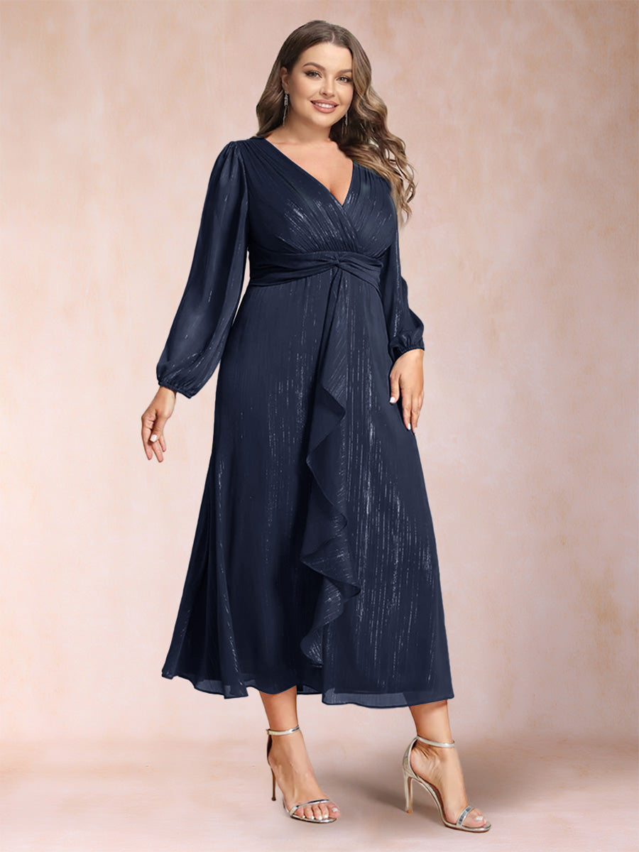 Odette Vale Navy Blue front view wedding guest dress