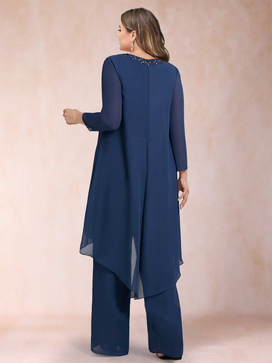 Alessandra Elise Navy Blue detail view 8 mother of the bride dress