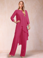 Alessandra Elise Fuchsia front view mother of the bride dress