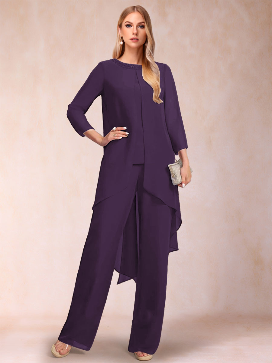 Alessandra Elise Grape front view mother of the bride dress
