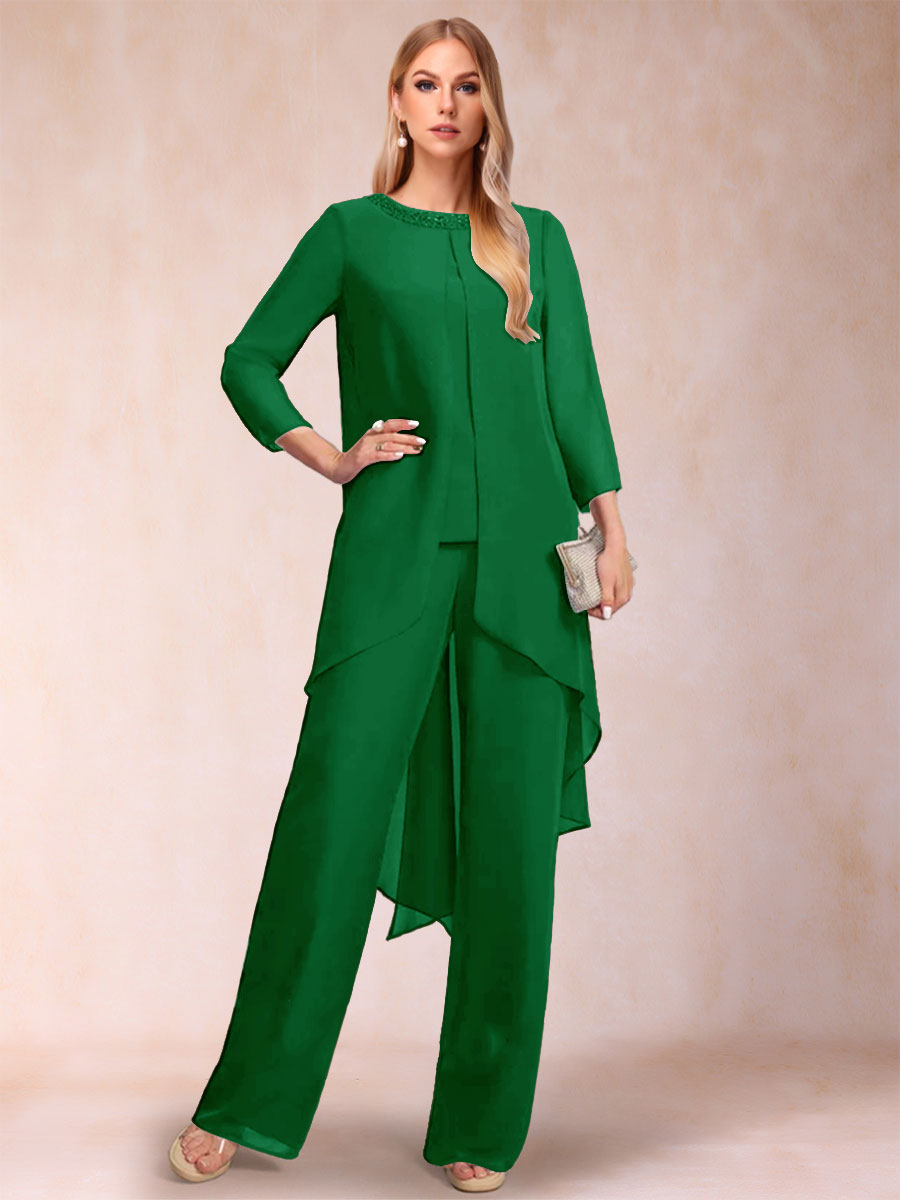 Alessandra Elise Forest Green front view mother of the bride dress