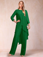 Alessandra Elise Forest Green front view mother of the bride dress