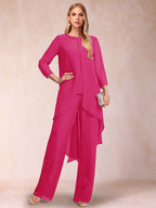 Alessandra Elise Hot Pink front view mother of the bride dress