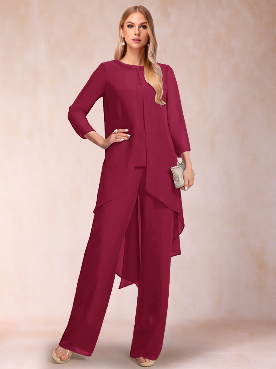 Alessandra Elise Burgundy back view mother of the bride dress