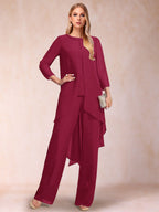 Alessandra Elise Burgundy back view mother of the bride dress