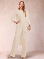 Alessandra Elise Champagne back view mother of the bride dress