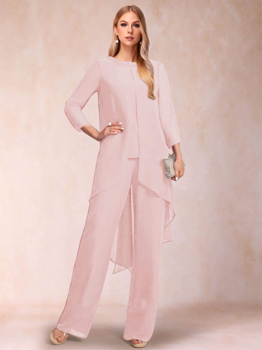 Alessandra Elise Pearl Pink front view mother of the bride dress
