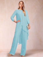 Alessandra Elise Sky Blue back view mother of the bride dress
