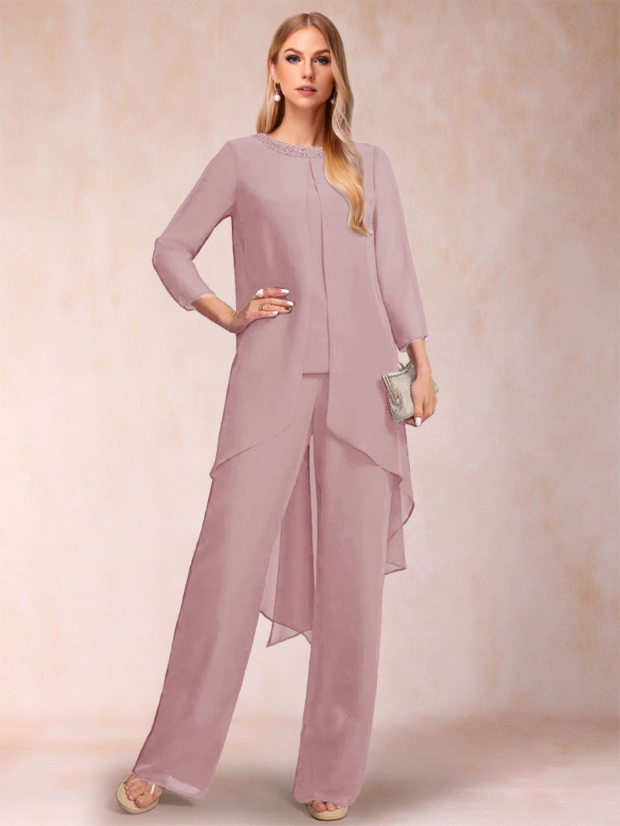 Alessandra Elise Mauve front view mother of the bride dress