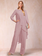 Alessandra Elise Mauve front view mother of the bride dress