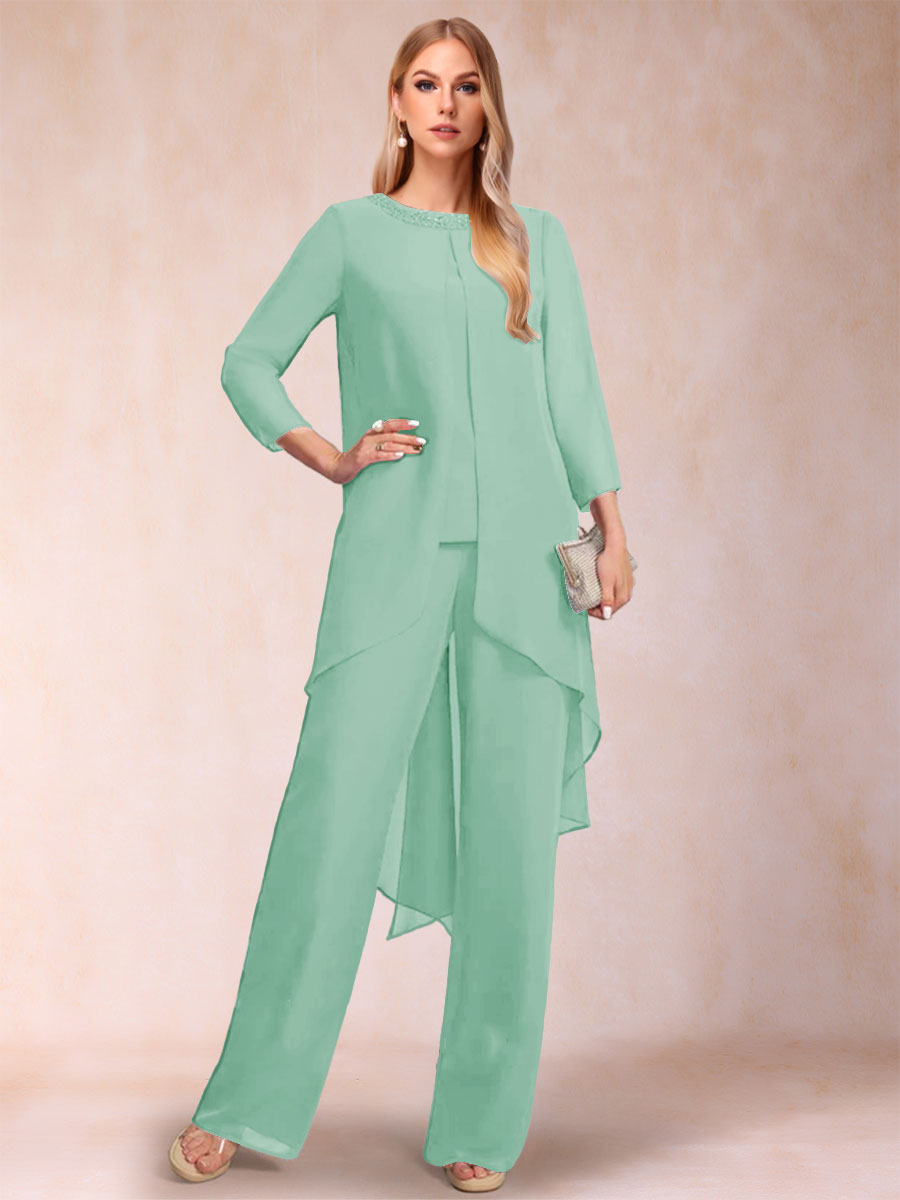 Alessandra Elise Mint Green front view mother of the bride dress