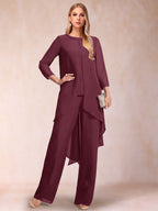 Alessandra Elise Plum front view mother of the bride dress