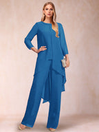 Alessandra Elise Ocean Blue front view mother of the bride dress