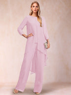 Alessandra Elise Rose Pink front view mother of the bride dress