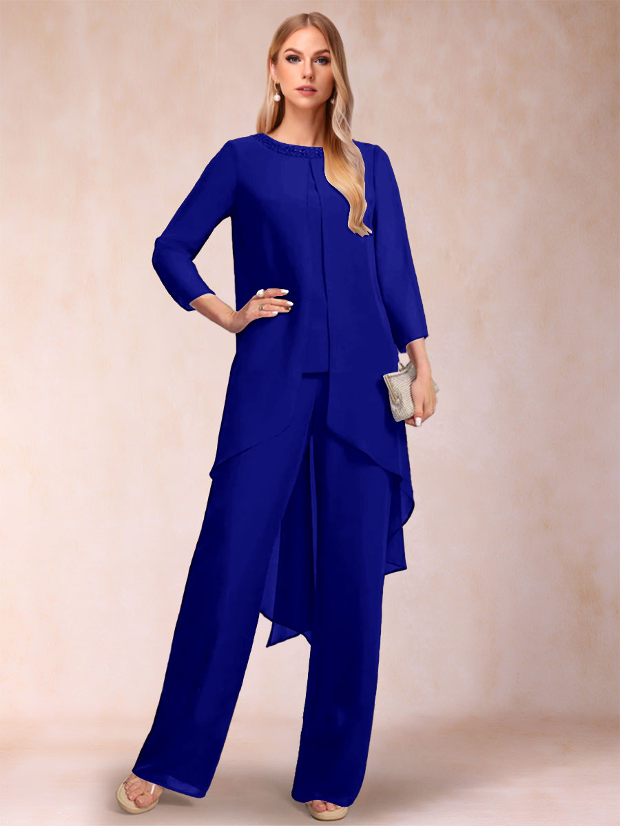 Alessandra Elise Royal Blue side view mother of the bride dress