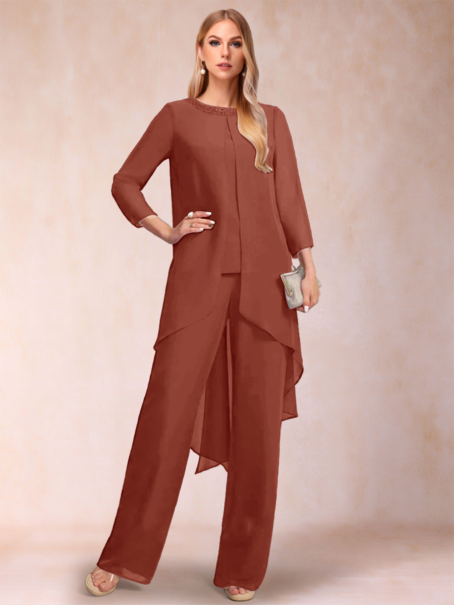 Alessandra Elise Rust front view mother of the bride dress