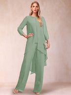 Alessandra Elise Sage Green back view mother of the bride dress