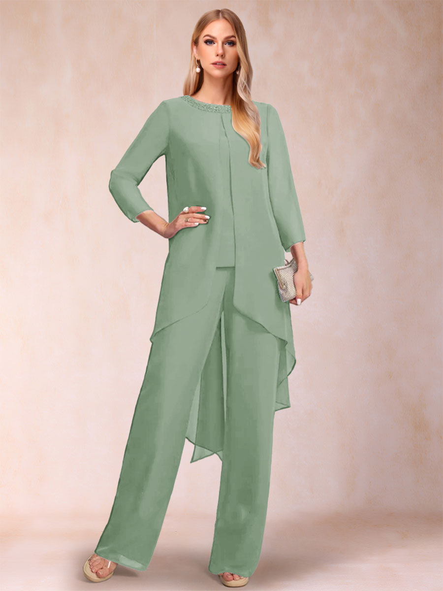 Alessandra Elise Sage Green back view mother of the bride dress