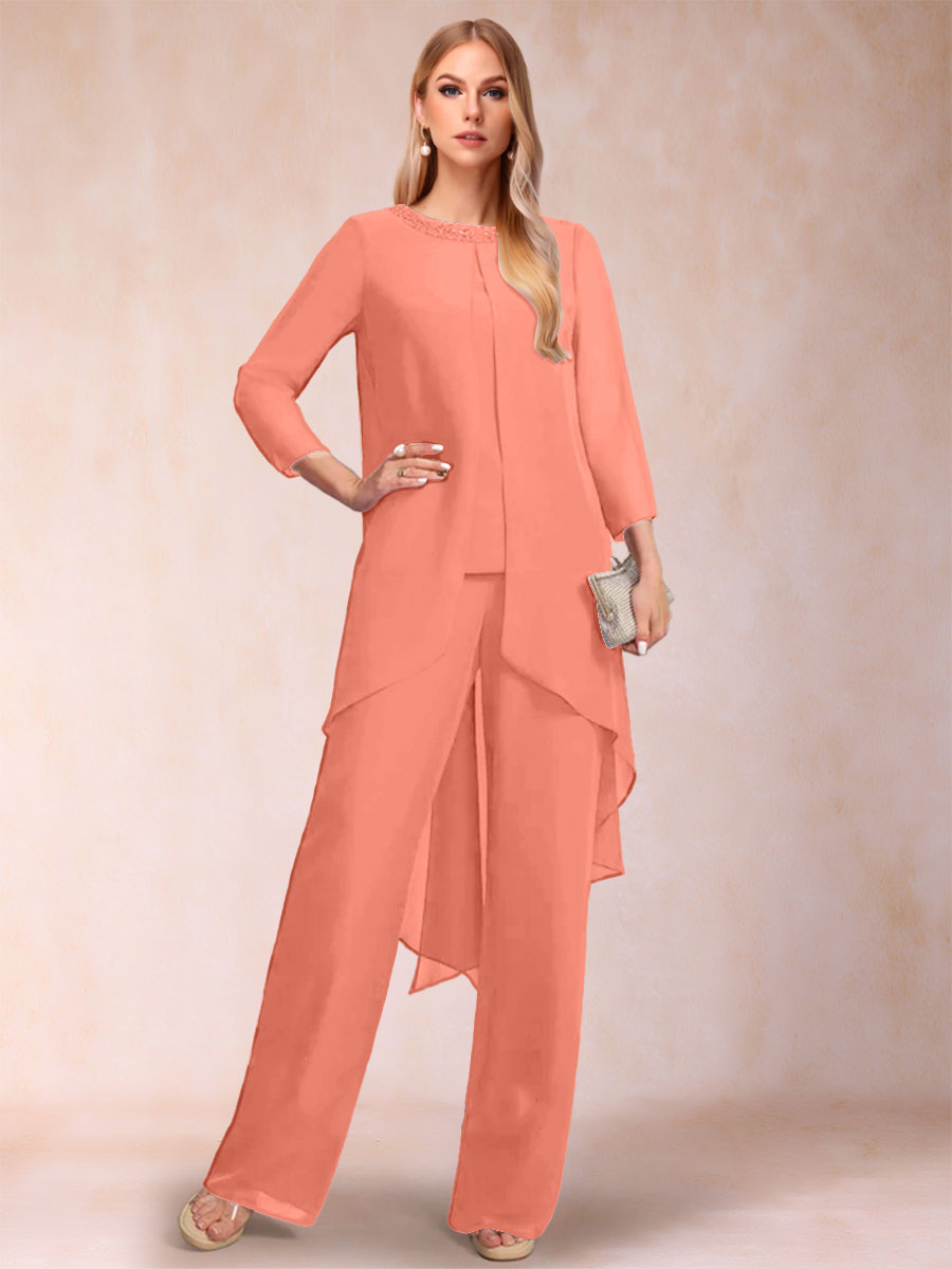 Alessandra Elise Coral back view mother of the bride dress