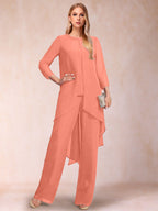 Alessandra Elise Coral back view mother of the bride dress