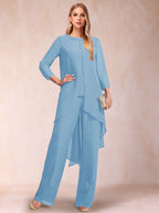Alessandra Elise Sky Blue side view mother of the bride dress