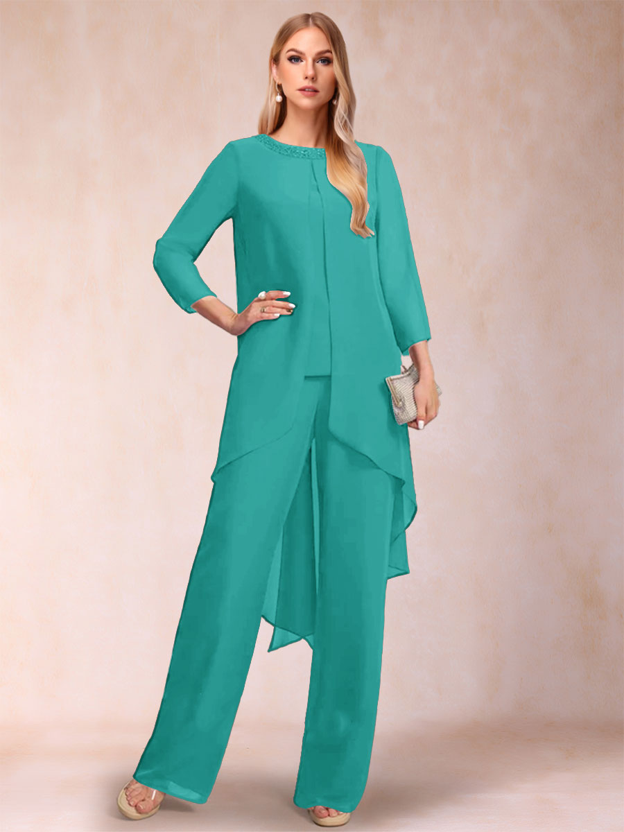 Alessandra Elise Turquoise back view mother of the bride dress