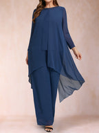 Maya Grace Navy Blue side view mother of the bride dress